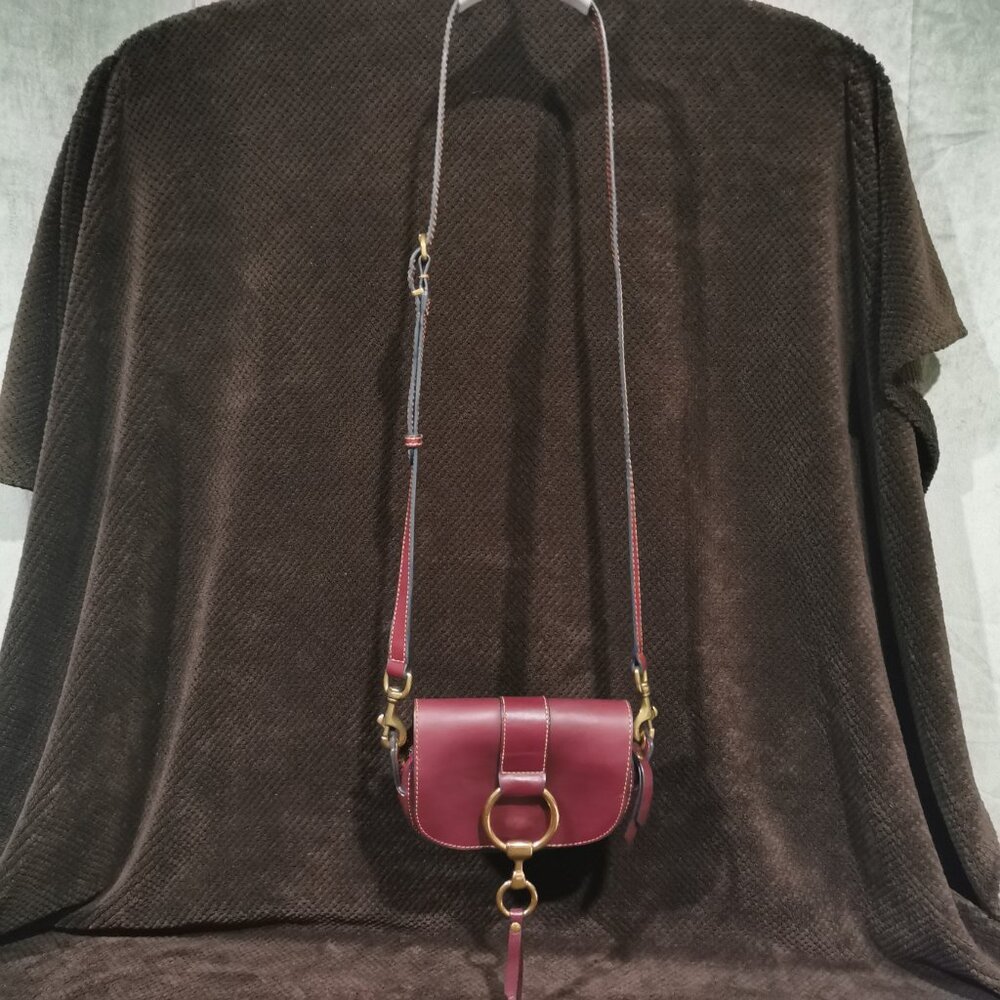 Burgundy/Antique Brass Crossbody EUC # 232 - Picture 3 of 15